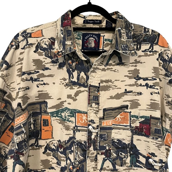Vintage Gant Trapper Twill Salty Dog L/S Shirt Tombstone Western, Sz L - Picture 10 of 14